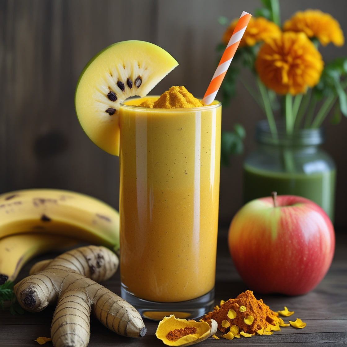 Rezept für Mango-Bananen-Karotten Smoothie - fruchtig-bitter-pikant im Geschmack