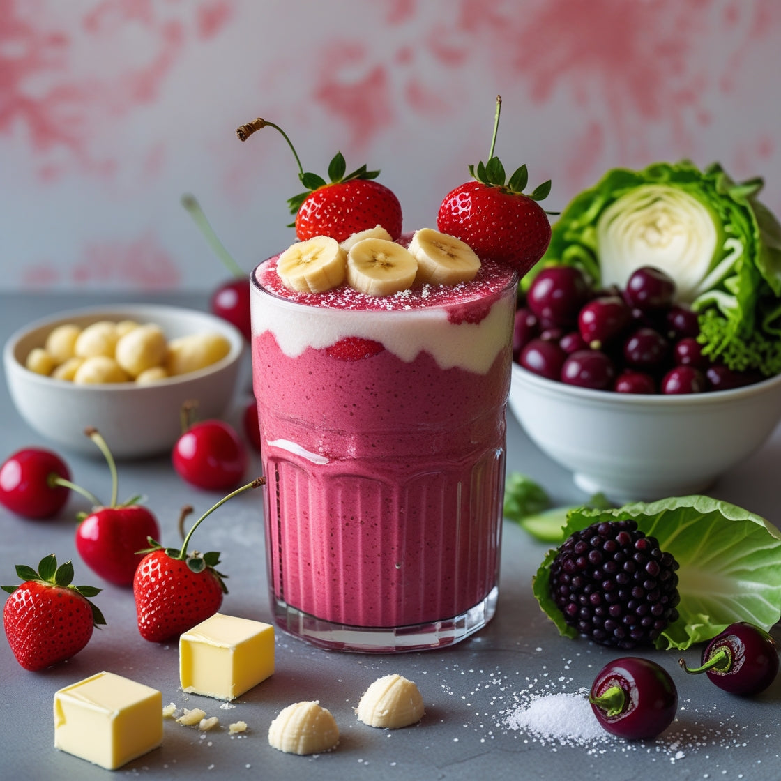 Rezept für roten Smoothie - lecker aromatisch angenehm cremige Konstistenz
