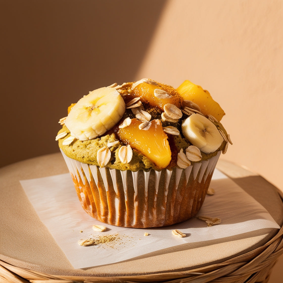 Rezept für veganen glutenfreien Muffin mit Banane und Kardamom
