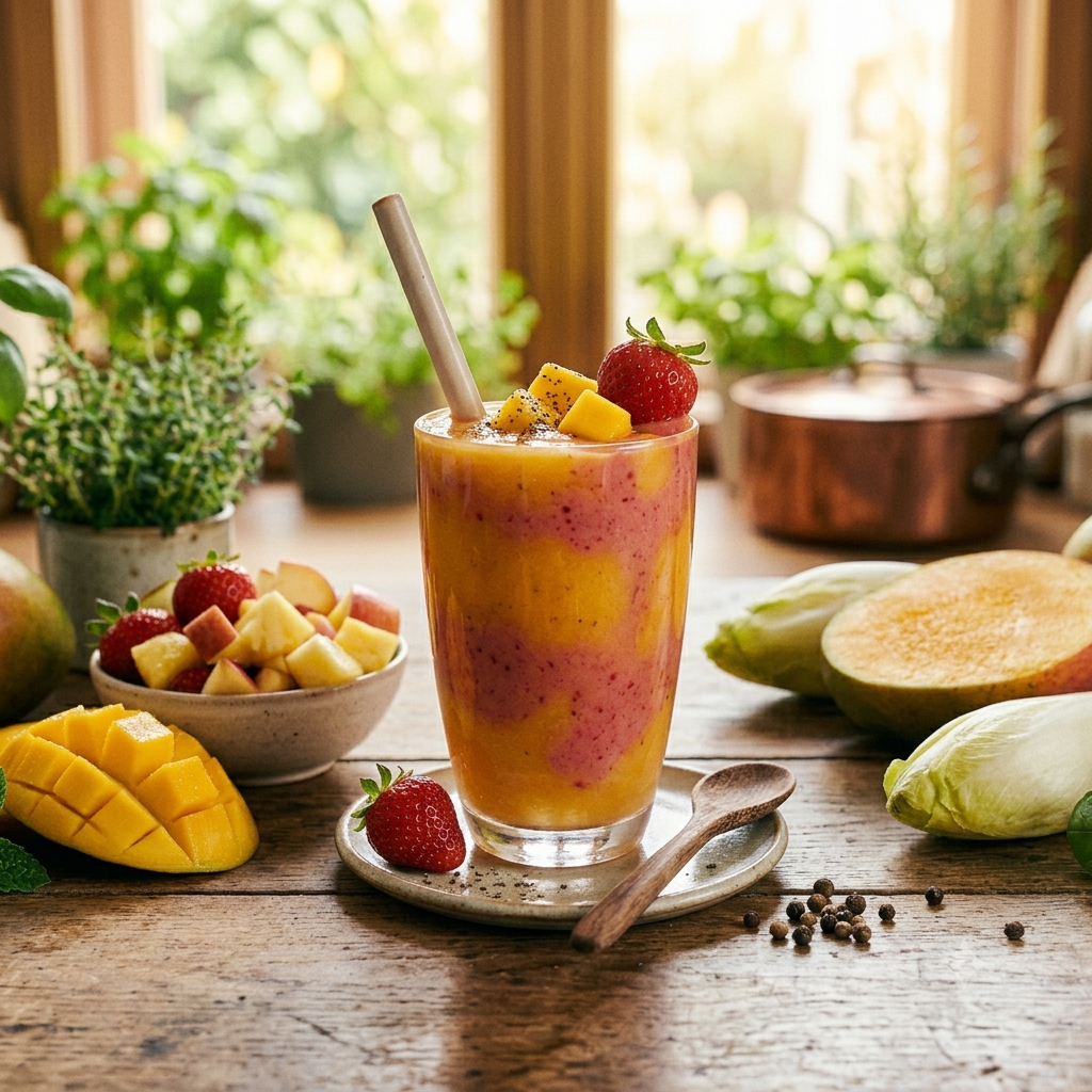 Recipe multi-fruit smoothie - fruity aromatic - raw vegan