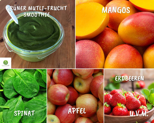 Rezept grüner Multi-Frucht Smoothie - sehr aromatisch - roh vegan