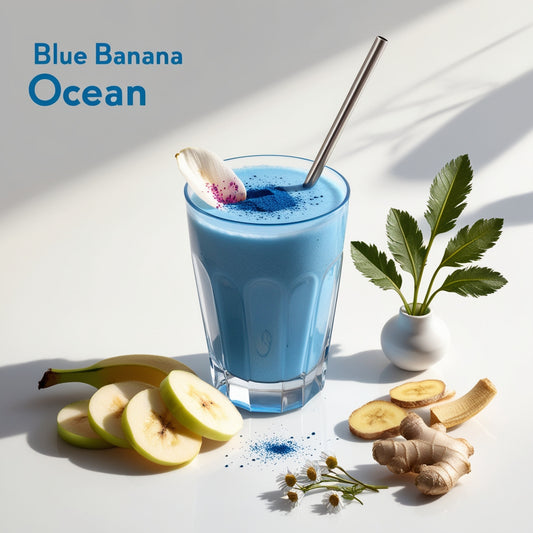 Rezept Blue Banana Ocean Smoothie - bananig-süß im Geschmack - roh vegan