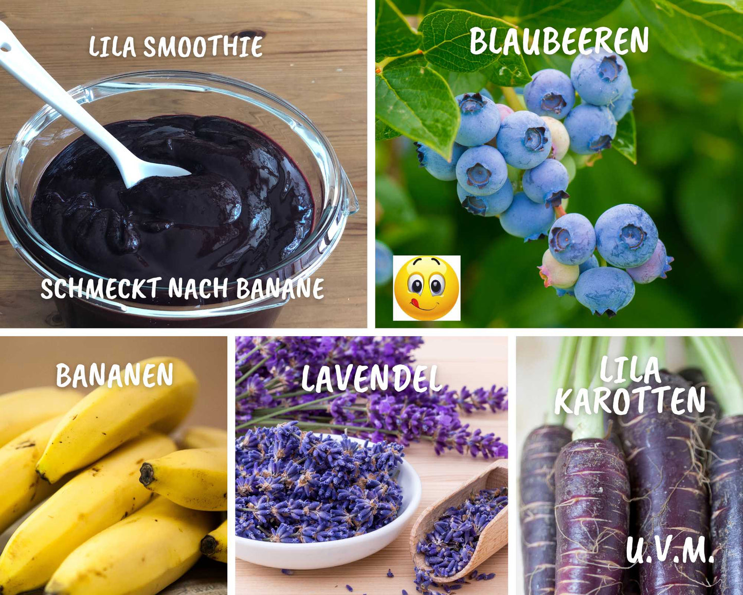 Rezept für lila Smoothie - schmeckt nach Banane - roh vegan